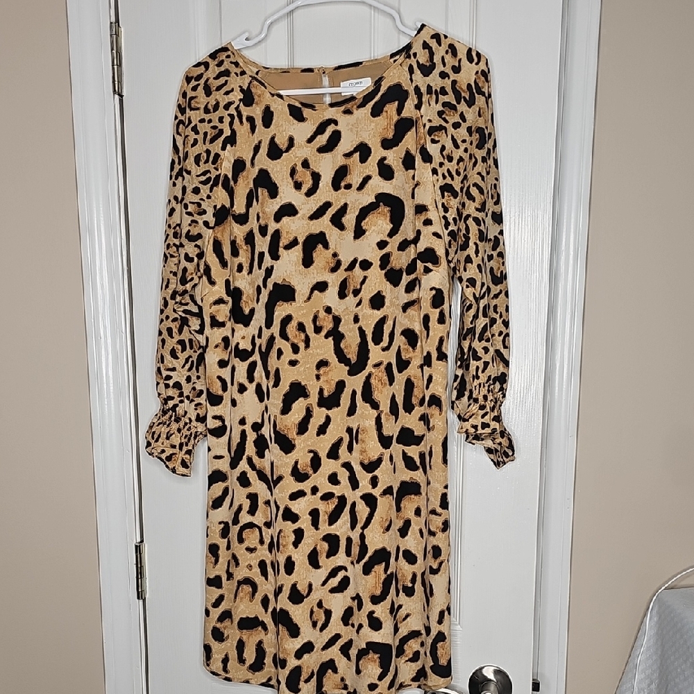 Crown & Ivy Leopard Print‎ Lined Dress Fun Design Animal Print